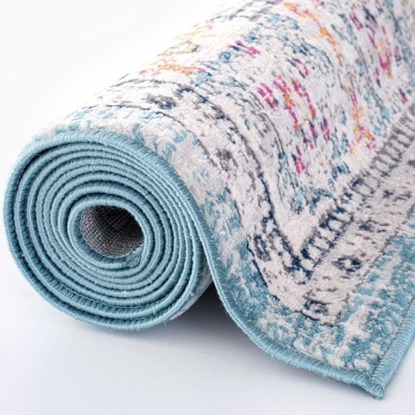 Living Room Rug Vintage Medallion Design in Multicolour