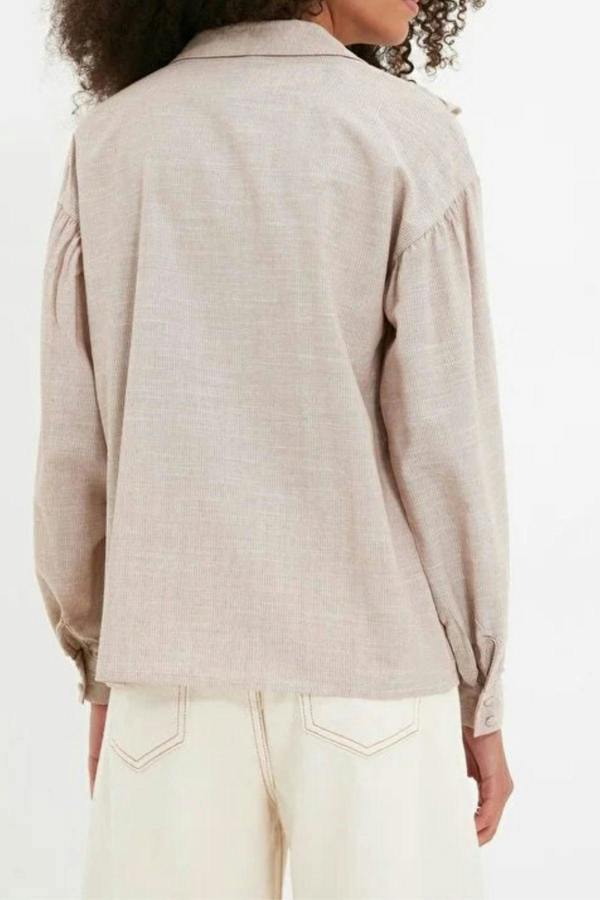 WOVCOR Ruffled Woven Shirt
