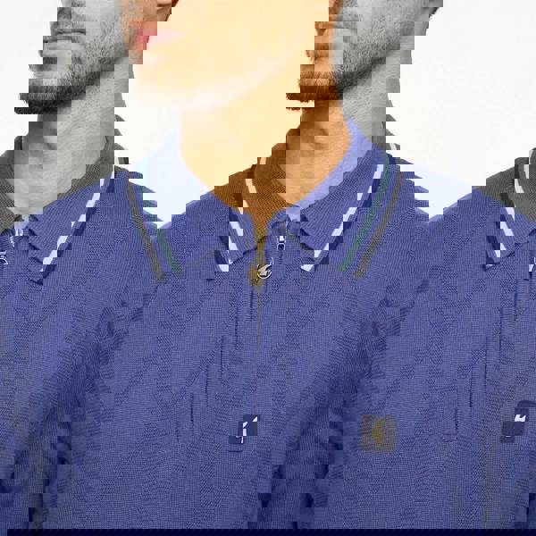 Gabicci V55GM08 Mens Moore Long Sleeve Knitted Zip Neck Polo Gabicci Vintage - ATLANTIC