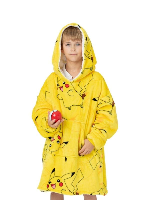 Pokemon Children's Pikachu Oversized Hoodie Blanket - Yellow