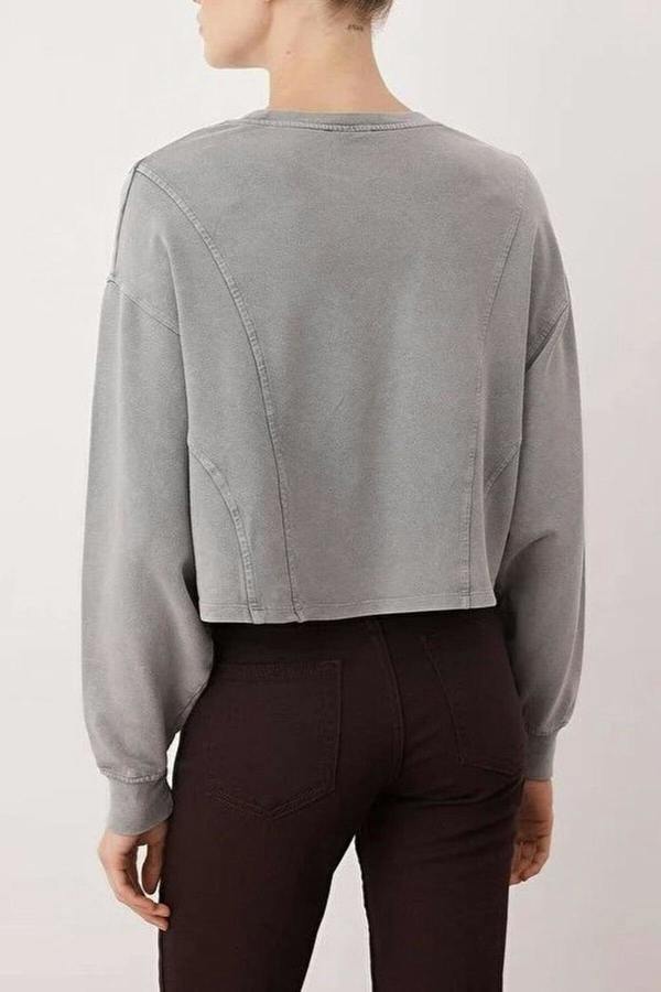 WOVCOR Relaxed Knitted Sweatshirt with Stitching Details