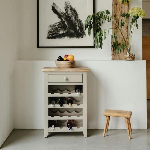Statement Furniture Florence Wine Rack with Drawer Wooden 16 Wine Bottle Storage Assembled