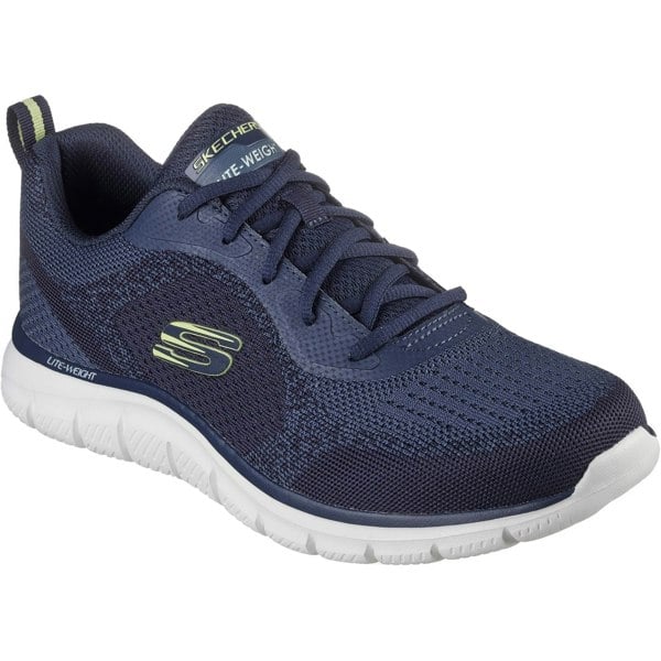 Skechers Track Glendor Polyester Men's Navy/Lime Trainers