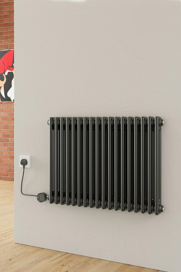 Living and Home Electric Radiator Wall Mounted WiFi Thermostat Control 83cm x 60cm - Dark Grey