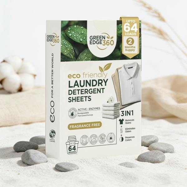 Green Edge 360 Fragrance Free Eco Friendly Laundry Detergent Sheets