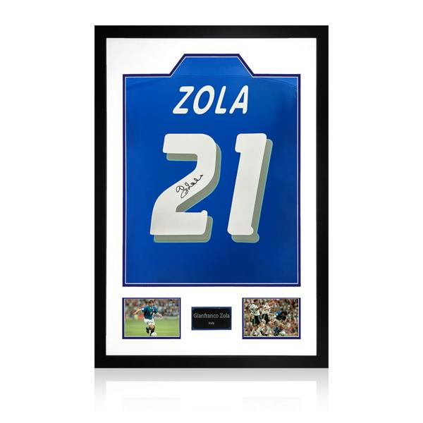 Gianfranco Zola Signed Italy Shirt Premium Frame