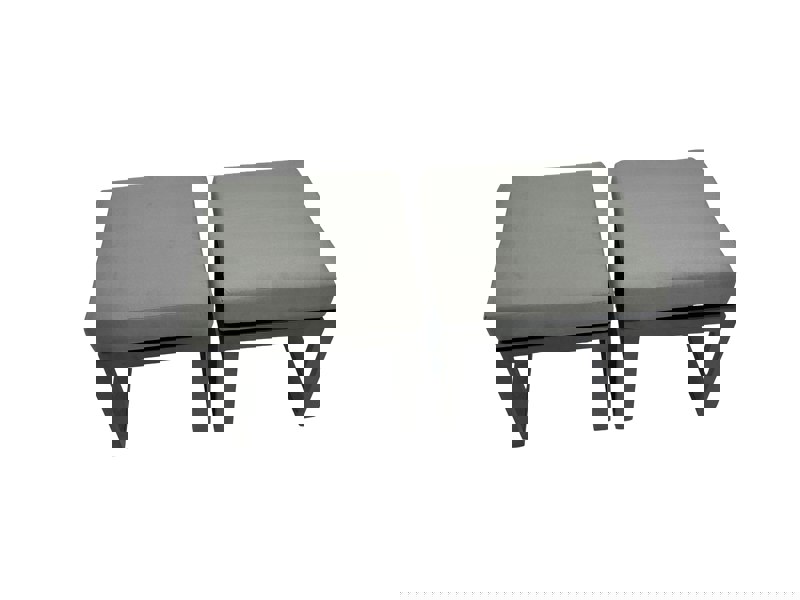 Fimous 9 Seat Outdoor Garden Furniture Set Aluminium Lounge 3 Seat Sofa Gas Fire Pit Table Sets with Chair 4 Stools Dark Grey