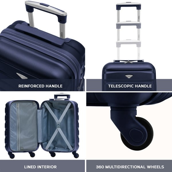 Flight Knight 55x35x20cm Carry On Cabin Suitcase (TSA Lock) 100+ Airlines Approved