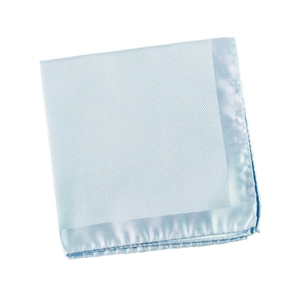 Alexander McQueen woven silk pocket square pochette in pale blue