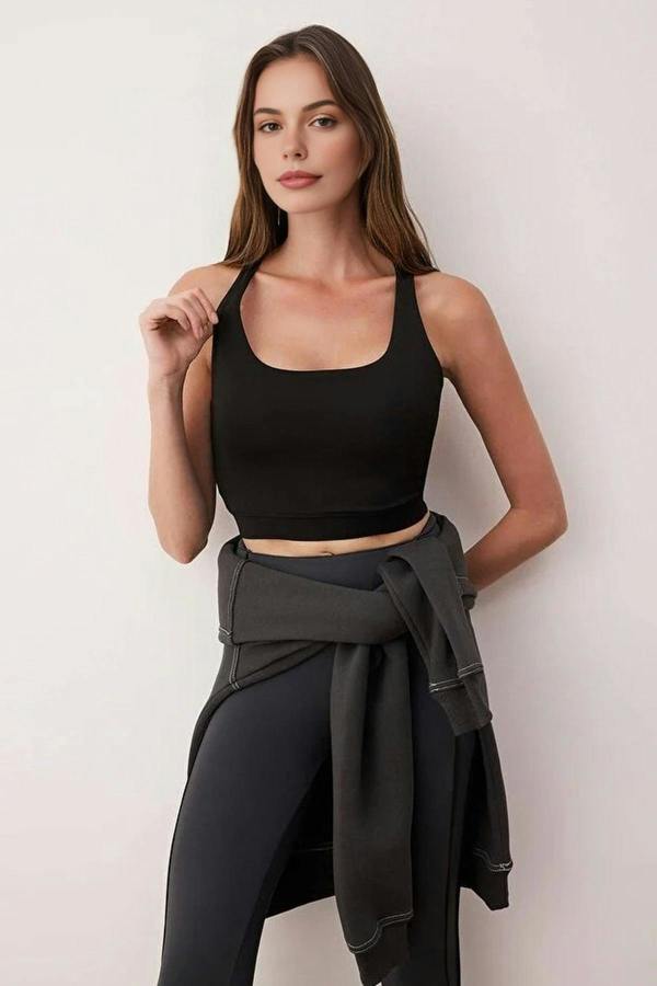 WOVCOR Scuba Fabric Supported Knitted Sports Bra