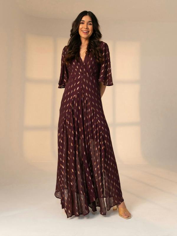 Rose & Nancy Talia Wine Dress