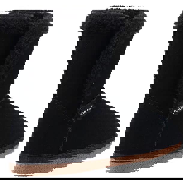 Hush Puppies Ashleigh Womens Real Suede Faux Fur Pull On Slipper Bootie