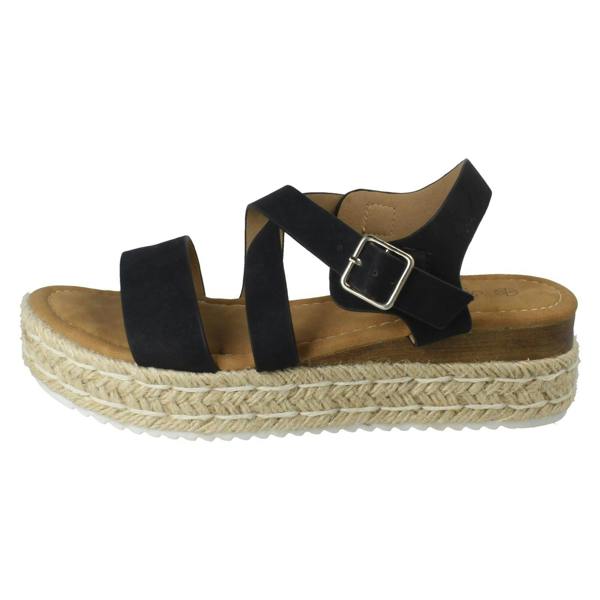 Savannah Ladies Savannah Cross Strap Platform Buckle Fastening Casual Sandals F12094