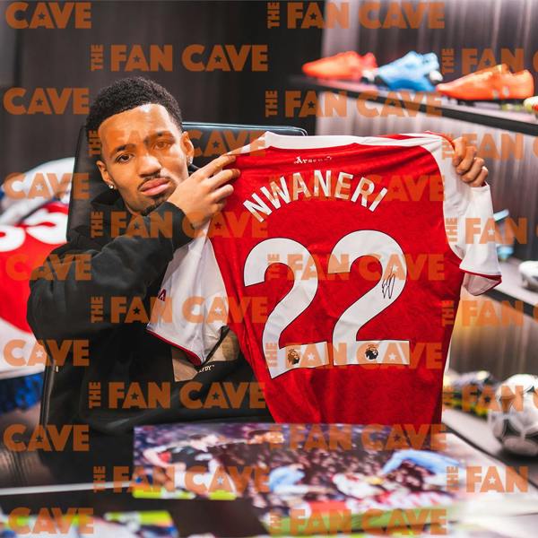 Ethan Nwaneri Signed Arsenal Shirt Compact Frame