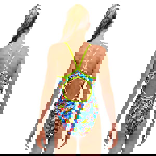 Funkita Girls Bored Games Diamond Back Swimsuit - Blue/Multi