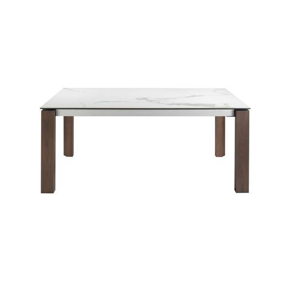 Angel Cerdá Rectangular porcelain marble and walnut extending dining table 1095
