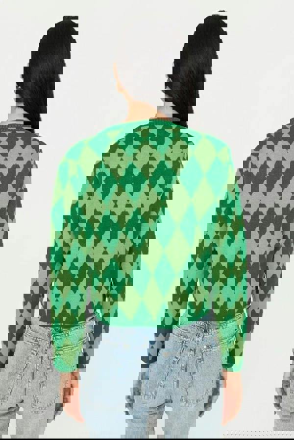 WOVCOR Crop Patterned Knit Cardigan