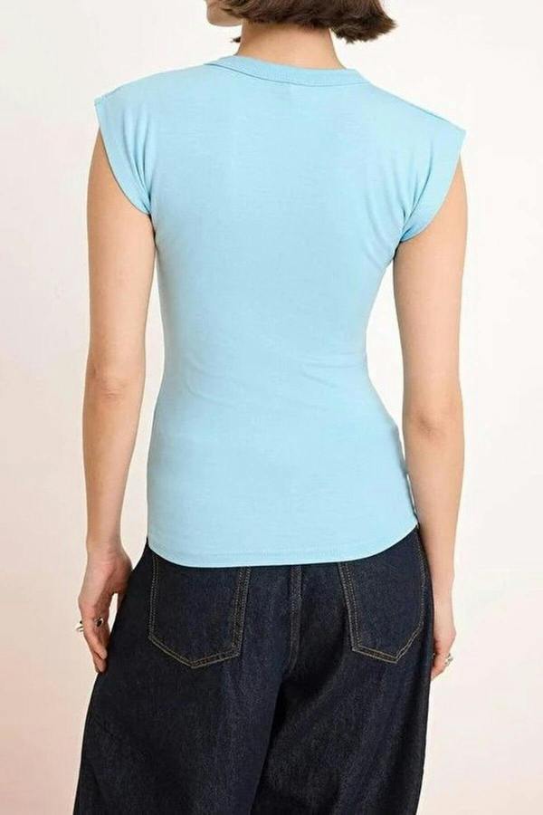 WOVCOR Viscose Fitted Knit Blouse