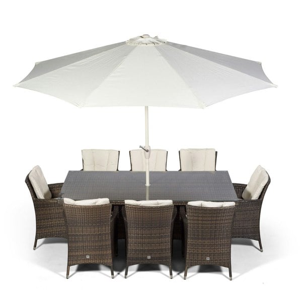 Giardino Savannah Rectangular 8 Seater Rattan Patio Dining Set