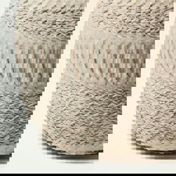 HOMESCAPES Sofia Pleated Velvet Pouffe