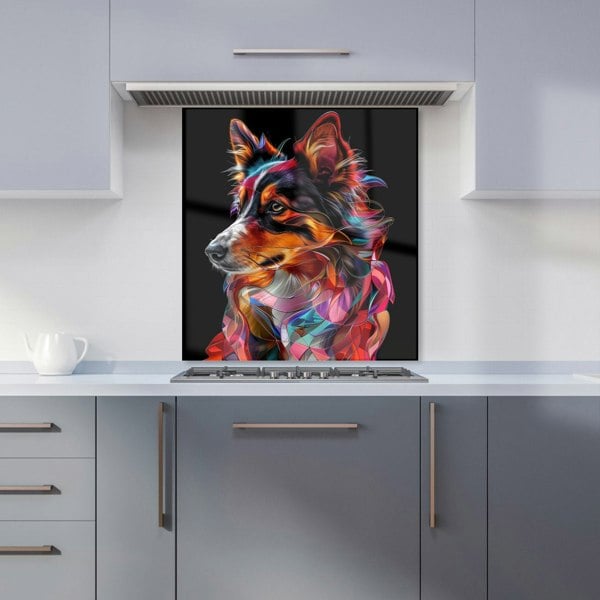 Warren Reed - Designer Colorful Collie Dreams Kitchen Splashback