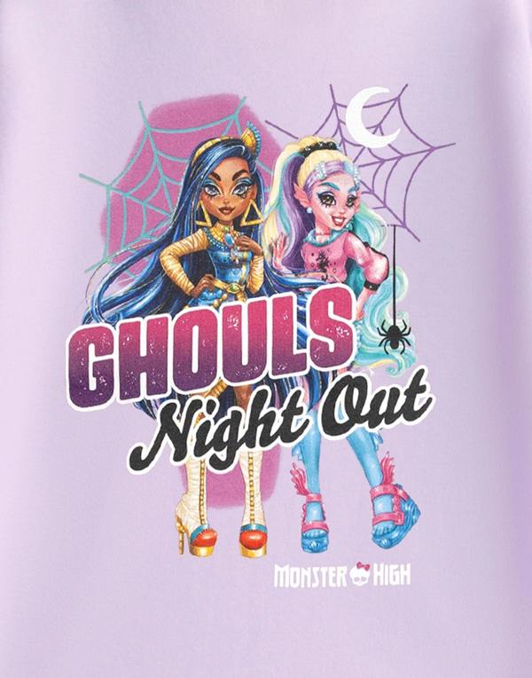 Vanilla Underground Monster High Girls Grey Let's get spooky Short Sleeved T-Shirt