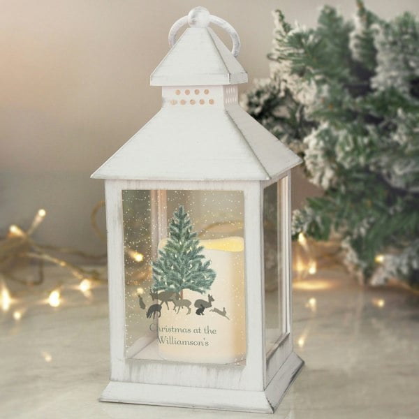 Personalised Memento Company Personalised A Winter's Night White Lantern