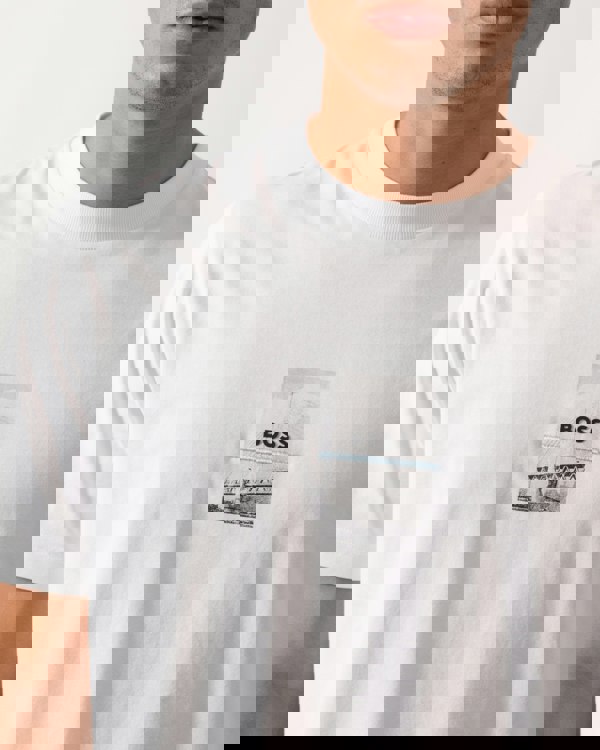 BOSS Green Tee Photoprint Mens T-Shirt - White 100