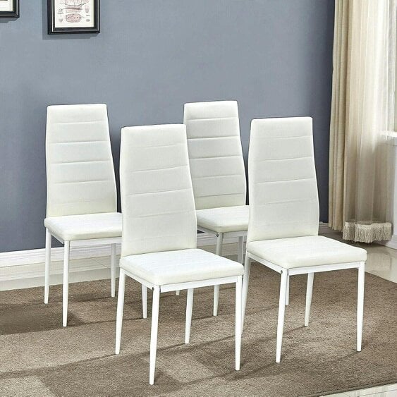 Kosy Koala Dining Chairs Set of 4 White Leather Kitchen Chairs