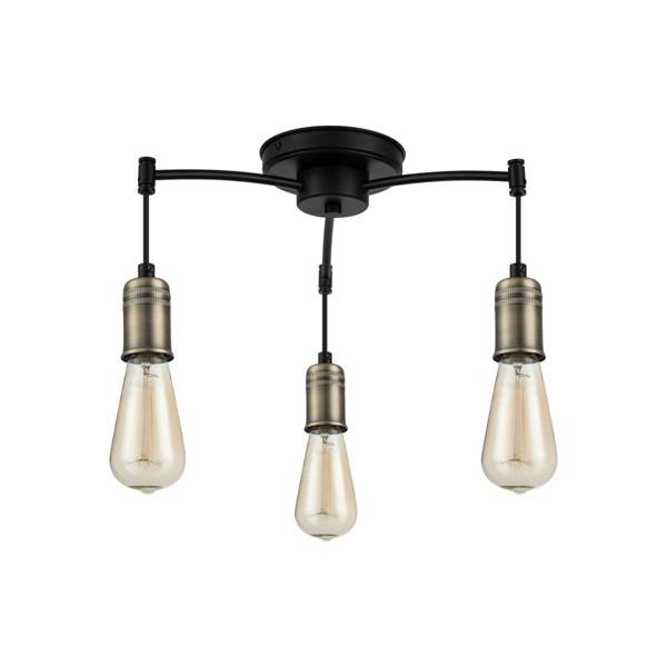 COSYLYTE Linton 3 Light Ceiling Light - Matt Antique Brass