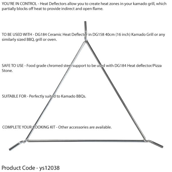 Kamado BBQ Heat Deflector Bracket Stand Mount - 40cm Grills - Pizza Stone Holder - LoopsDirect