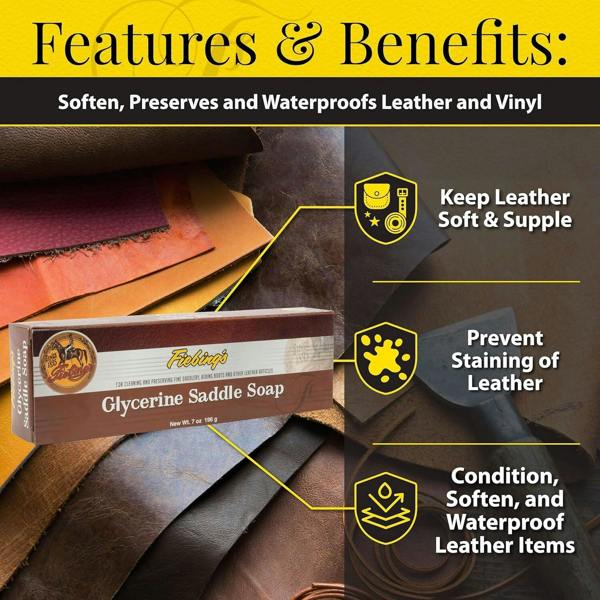 Fiebing's Glycerine Soap Bars - Pure Leather Cleaner 7oz