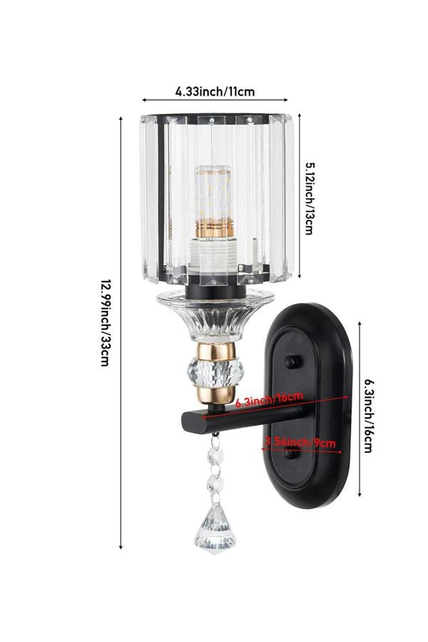 Living and Home E27 Crystal Wall Light Fixture Decor