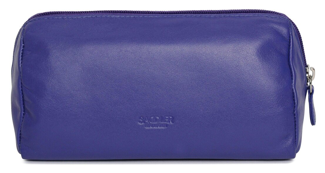 SADDLER MEGAN Leather Zip Top Cosmetic Bag - Large Capacity and Inner Zip Pocket - RFID Protected