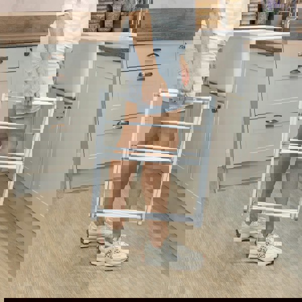 JVL Extendable 3 Tier Concertina Clothes Airer, White