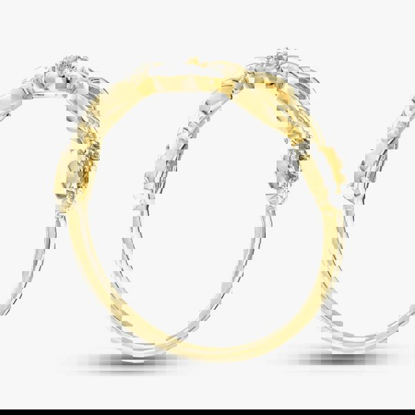 T. H. Baker 9ct Yellow Gold 0.05ct Brilliant Cut Diamond Oval Linked Ring THR29151-05GR (YG)