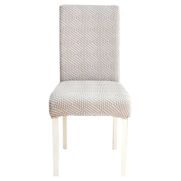 Anyseat Light Grey Checkered Line Elastic Chair Cover for Dining Room