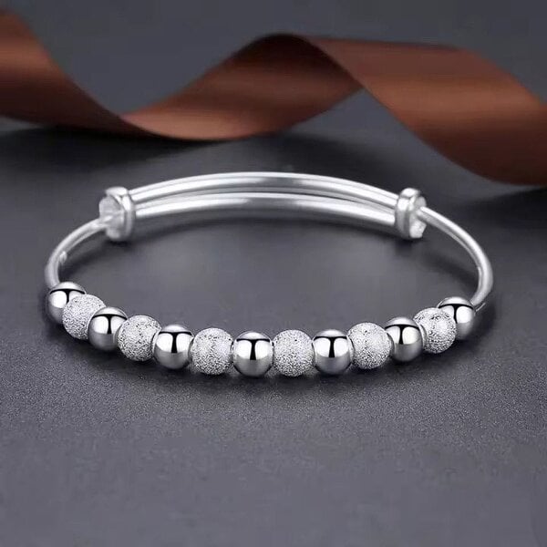 The Colourful Aura Silver Plated Beaded Adjustable Bracelet