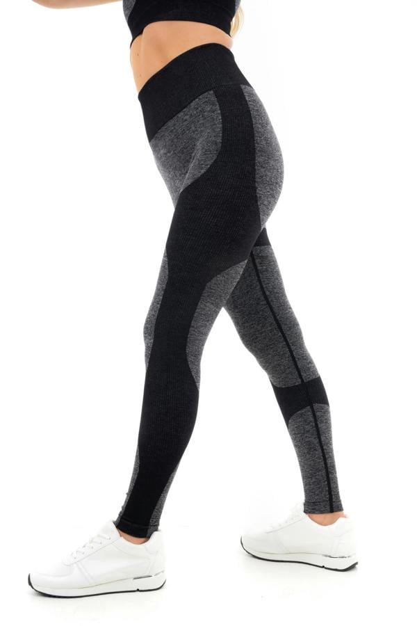 Smart Living Women's Seamless Ribbed Marl Leggings - Black