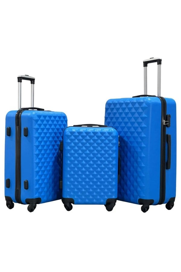 Groundlevel 3pc ABS 4 Wheel Diamond Luggage Set