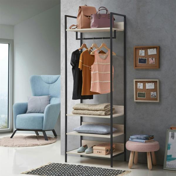 Timber Art Design 4 Tier Zahra Bedroom Double Open Wardrobe Furniture Storage Cupboard
