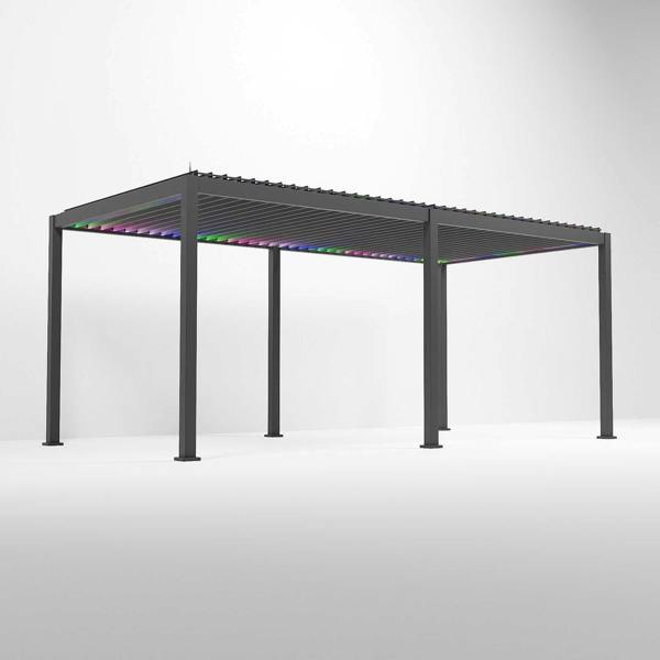 Ocean Designs Tivoli E-LED 6m x 3m Grey Frame Free Standing Pergola