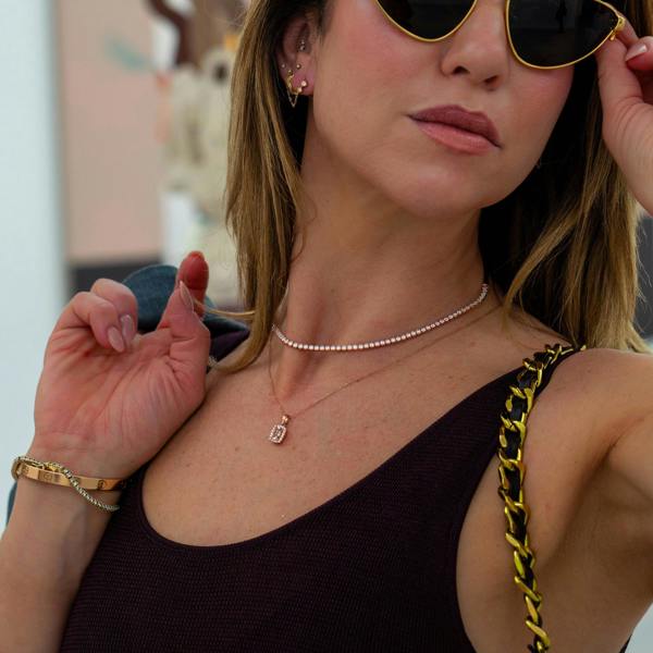Say It With Detachable Tennis Choker Necklace - Rose Gold