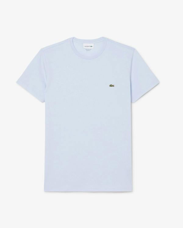 Lacoste Mens Crew Neck Pima Cotton Jersey T-Shirt - Phoenix Blue J2G - Flat lay
