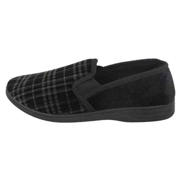 Spot On Mens Spot On Checked Slippers