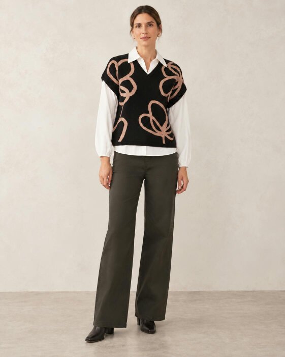 VIZ-A-VIZ Floral Mock Shirt Jumper