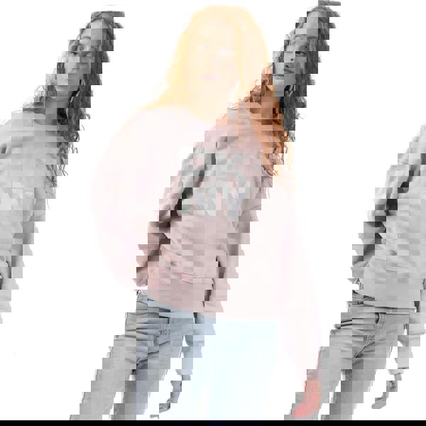 DKNY Womens/Ladies Foil Logo Sweatshirt - White - 