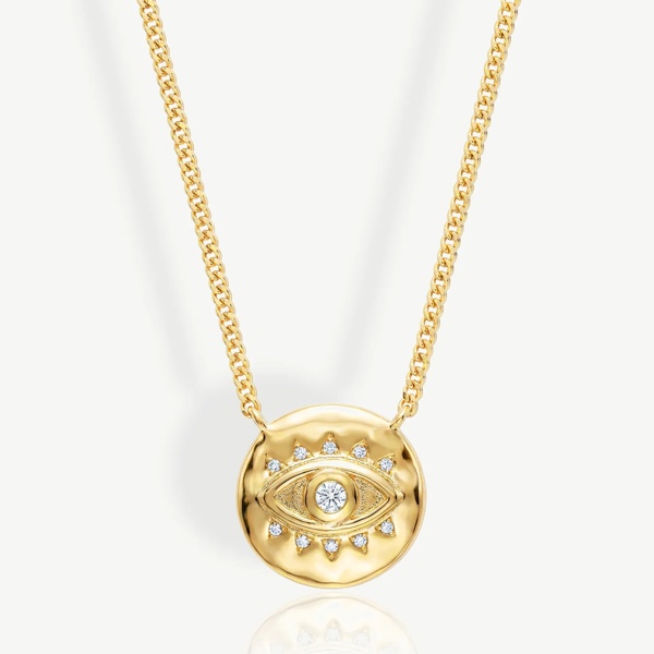 MUCHV Necklace With Evil Eye Coin Pendant