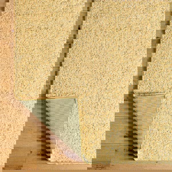 Livabliss Moda Shag-Solid Color Yellow Plush Soft Pile Rug