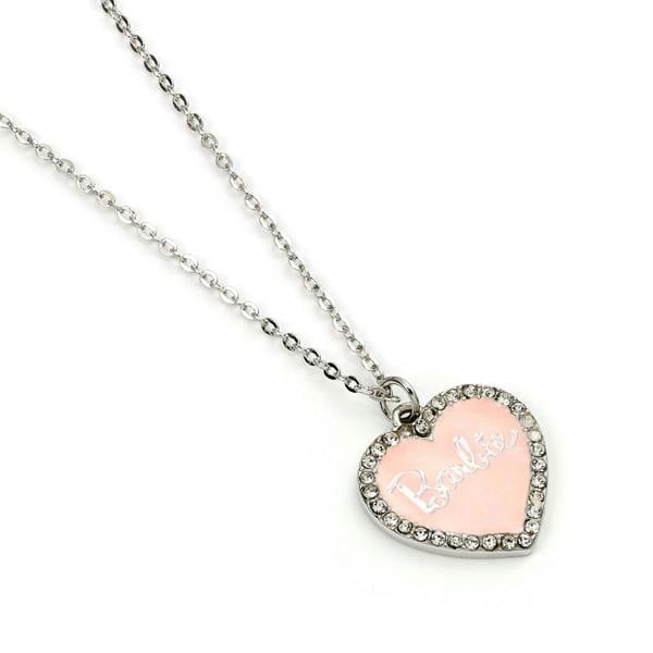 The Carat Shop Barbie Pink Enamel Heart Pendant Necklace with Crystal